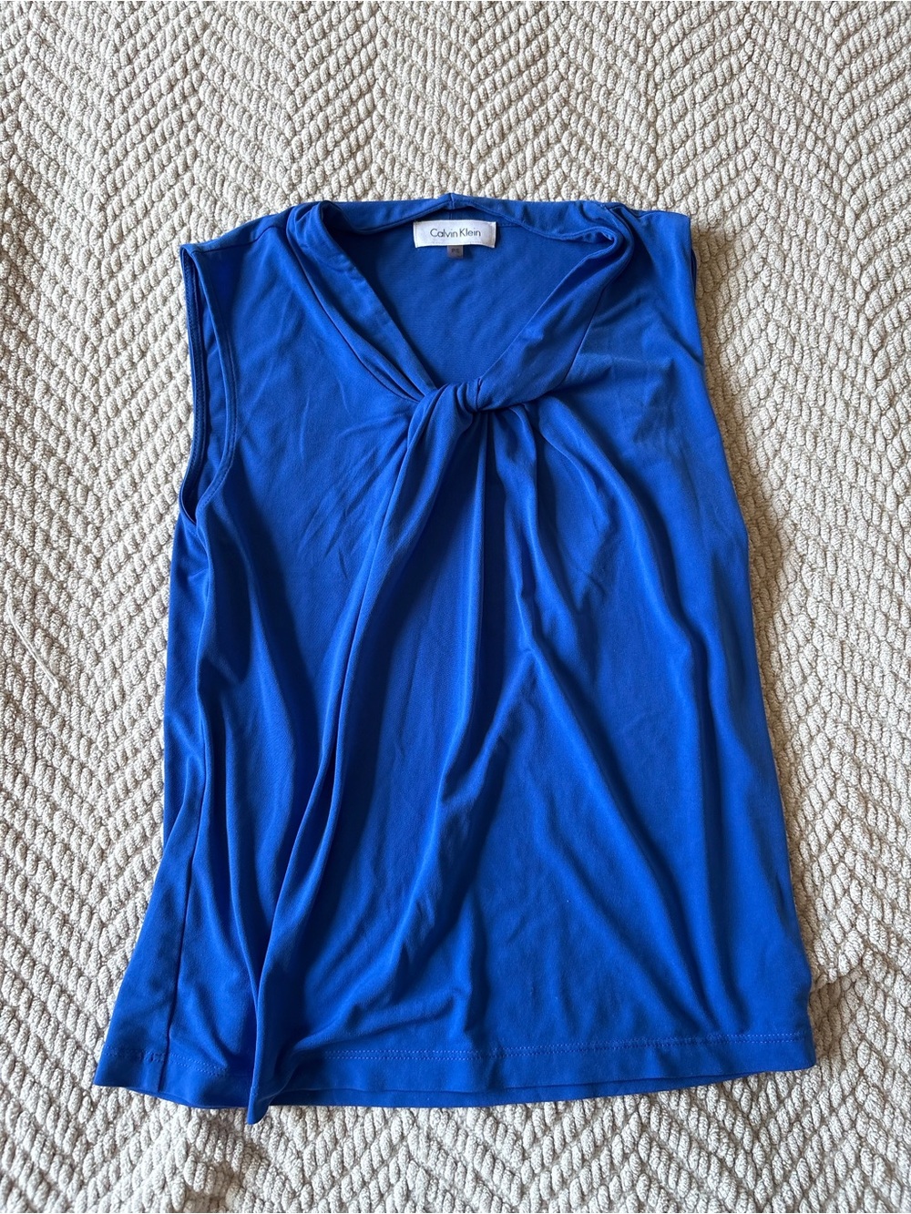 Calvin Klein Cobalt Knot-Neck Sleeveless Top